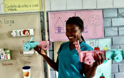 Pre-school facilitators create teaching tools out of recycled materials