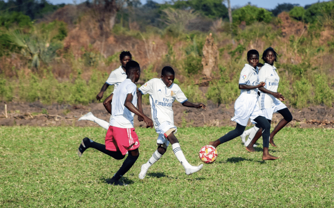 Real Madrid Foundation schools in Mozambique hold social sports football tournament.