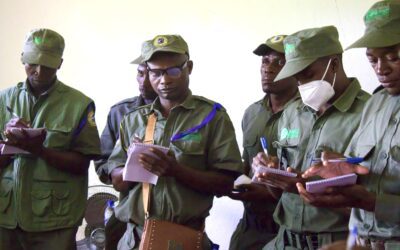 Gorongosa Rangers engage in conservation training.